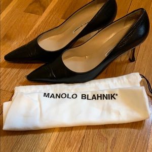 Manolo Blahnik Black Leather Shoes